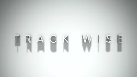 Track wise 3D title animation with shadows on a white background Stock Footage 297510900