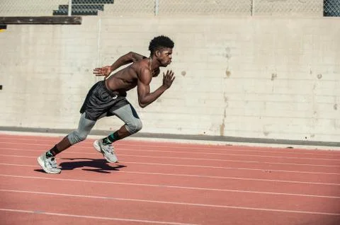 Track workout at full speed Stock Photos