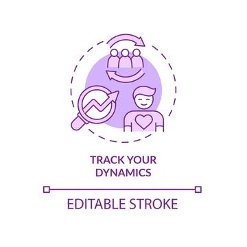 Track your dynamics purple concept icon 스톡 일러스트