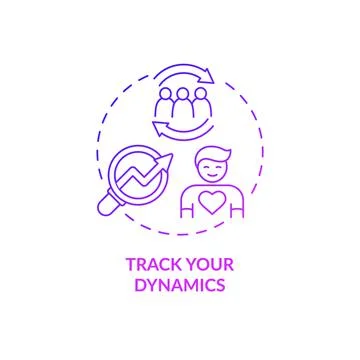 Track your dynamics purple gradient concept icon 스톡 일러스트