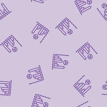 Track your progress business line seamless pattern Stock Illustration
