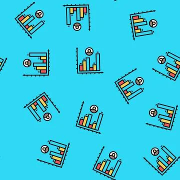 Track your progress business vector seamless pattern Illustrazione stock