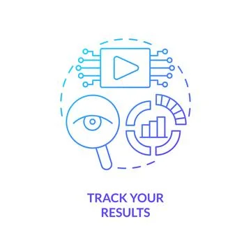 Track your results blue gradient concept icon Stock Illustration