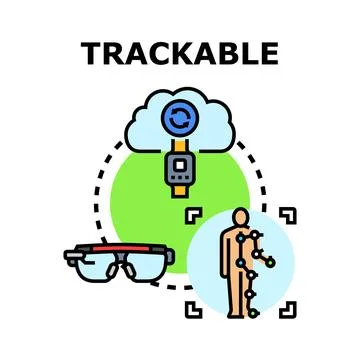 Trackable data with wearable devices and smart sensors Stock Illustration