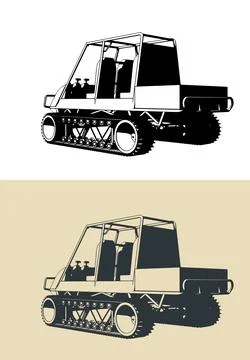 Tracked snowmobile Stock Illustration