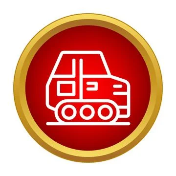 Tracked vehicle icon representing construction machinery Stockillustratie