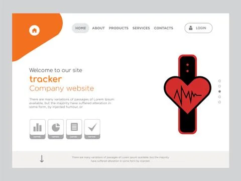Tracker Landing page website template design 無料イラスト素材