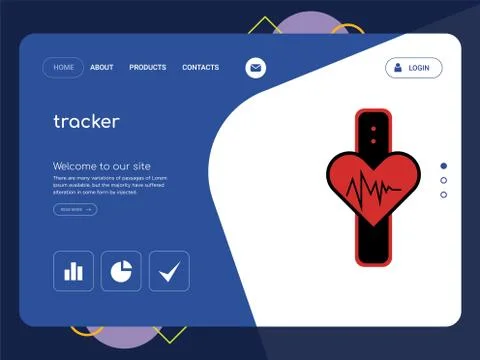 Tracker Landing page website template design Illustrazione stock gratuita