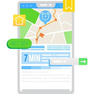 Tracker mobile app icon time alert option vector Stock Illustration