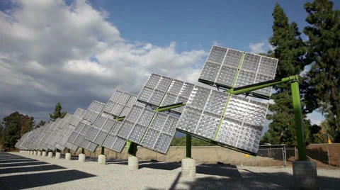 Trackers Solar Panels Stock Footage 57633967