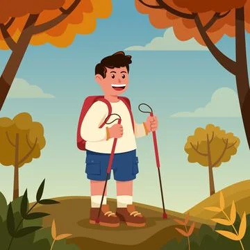 Tracking Activity On Fall Season Stock Illustration