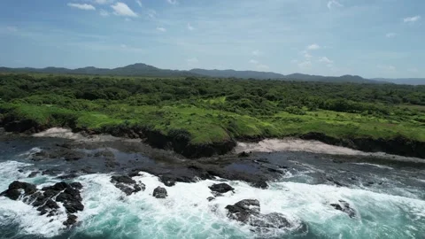 Tracking along beach then 360 Pan of Paradise Stock Footage 219235672