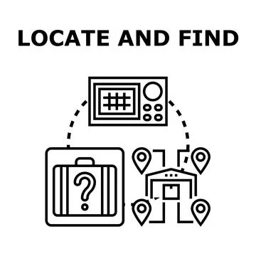 Tracking and finding lost luggage in logistics system Stock Illustration