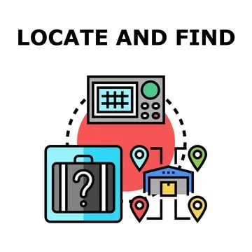 Tracking and finding lost luggage in logistics system Stock Illustration