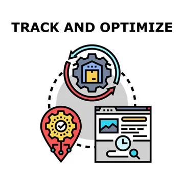 Tracking and optimizing business operations and logistics systems Illustrazione stock