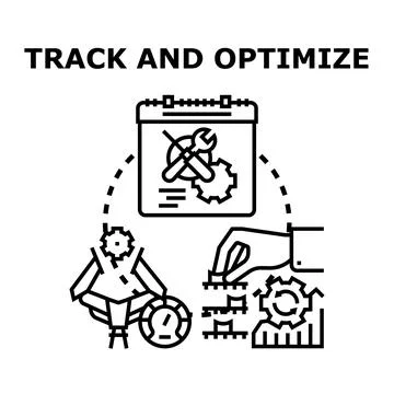 Tracking and optimizing business performance and processes Stock Illustration
