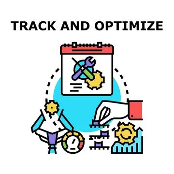 Tracking and optimizing business performance and processes Stock Illustration