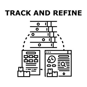 Tracking and refining business processes and data management 스톡 일러스트
