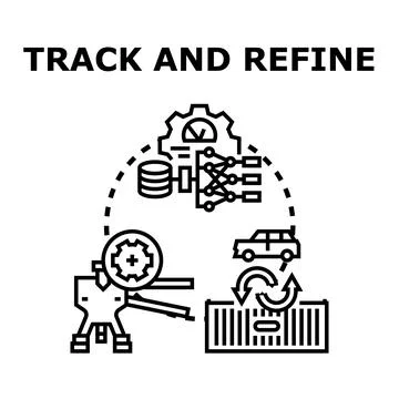 Tracking and refining data for process optimization Stock Illustration