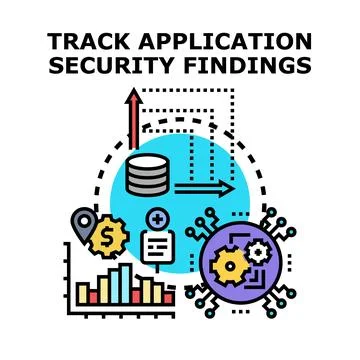 Tracking application security findings vector concept Stock Illustration