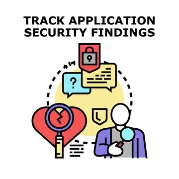 Tracking application security findings vector concept Illustrazione stock