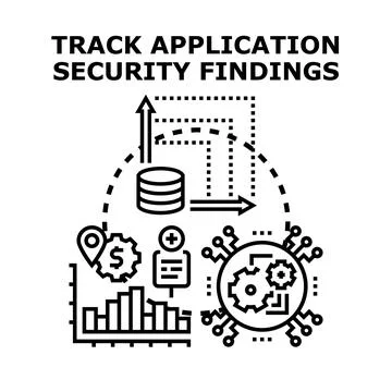 Tracking application security findings vector concept Stock Illustration