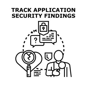 Tracking application security findings vector concept イラスト素材