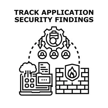 Tracking application security findings vector concept イラスト素材