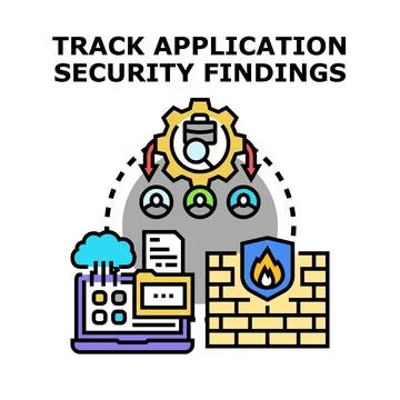 Tracking application security findings vector concept イラスト素材