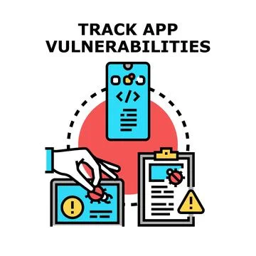 Tracking application vulnerabilities and security flaws イラスト素材