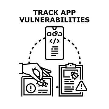 Tracking application vulnerabilities and security flaws Stock Illustration