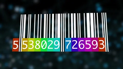Tracking Bar Code Identification Sticker Label Barcodes Number Motion Video stock 272184750