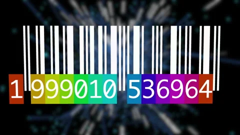 Tracking Bar Code Identification Sticker Label Barcodes Number Motion Video stock 273708096