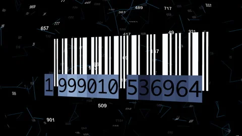 Tracking Bar Code Identification Sticker Label Barcodes Number Motion Video stock 273948525