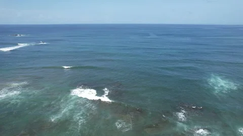 Tracking Beach And Panning Alone The Horizon View Stock Footage 217404868