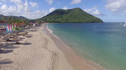 Tracking of beach - St Lucia Stock Footage 61833179