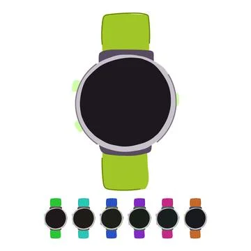 Tracking biometric bracelet vector cartoon graphic Stock Illustration