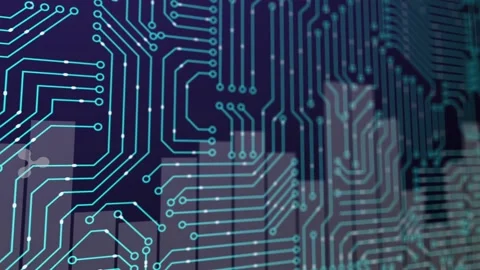 Tracking to Bitcoin on Motherboard Stock Footage 97047778