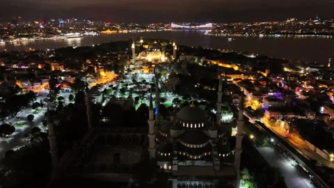 Tracking Blue Mosque Video stock 253674405