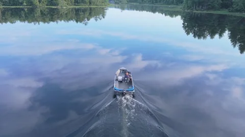 Tracking boat dlogm 7-7-26 Stock Footage 341401340
