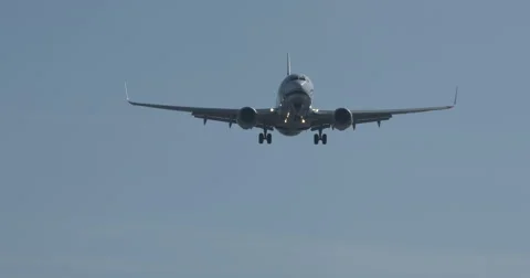 Tracking Boeing 737 Jet Overhead Stock Footage 55277538
