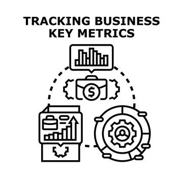 Tracking business key metrics for performance analysing Stock Illustration