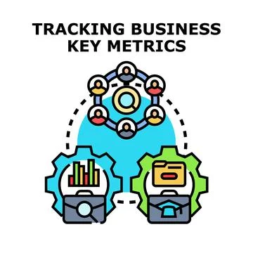Tracking business key metrics for performance analysis Stock Illustration