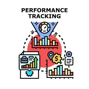 Tracking business performance analysis and growth progress Stock Illustration