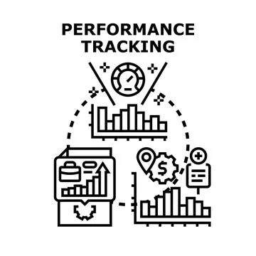 Tracking business performance analysis and growth progress イラスト素材