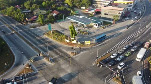 Tracking busy vehicle wait Stock Footage 197010021