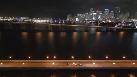 Tracking car on bridge Stock Footage 280792327