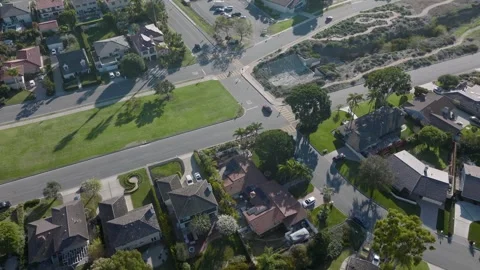 Tracking a Car in Community of Rancho Palos Verdes Drone Aerial Footage Video stock 335265674