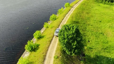 Tracking car by drone Video stock 142327245