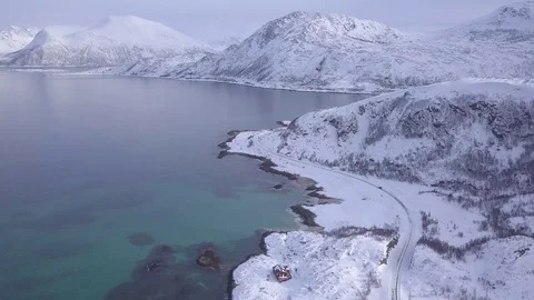 Tracking Car in Norway, Arctic Circle Stock Footage 105159348